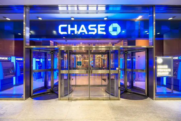A cloese up of a "Chase" sign